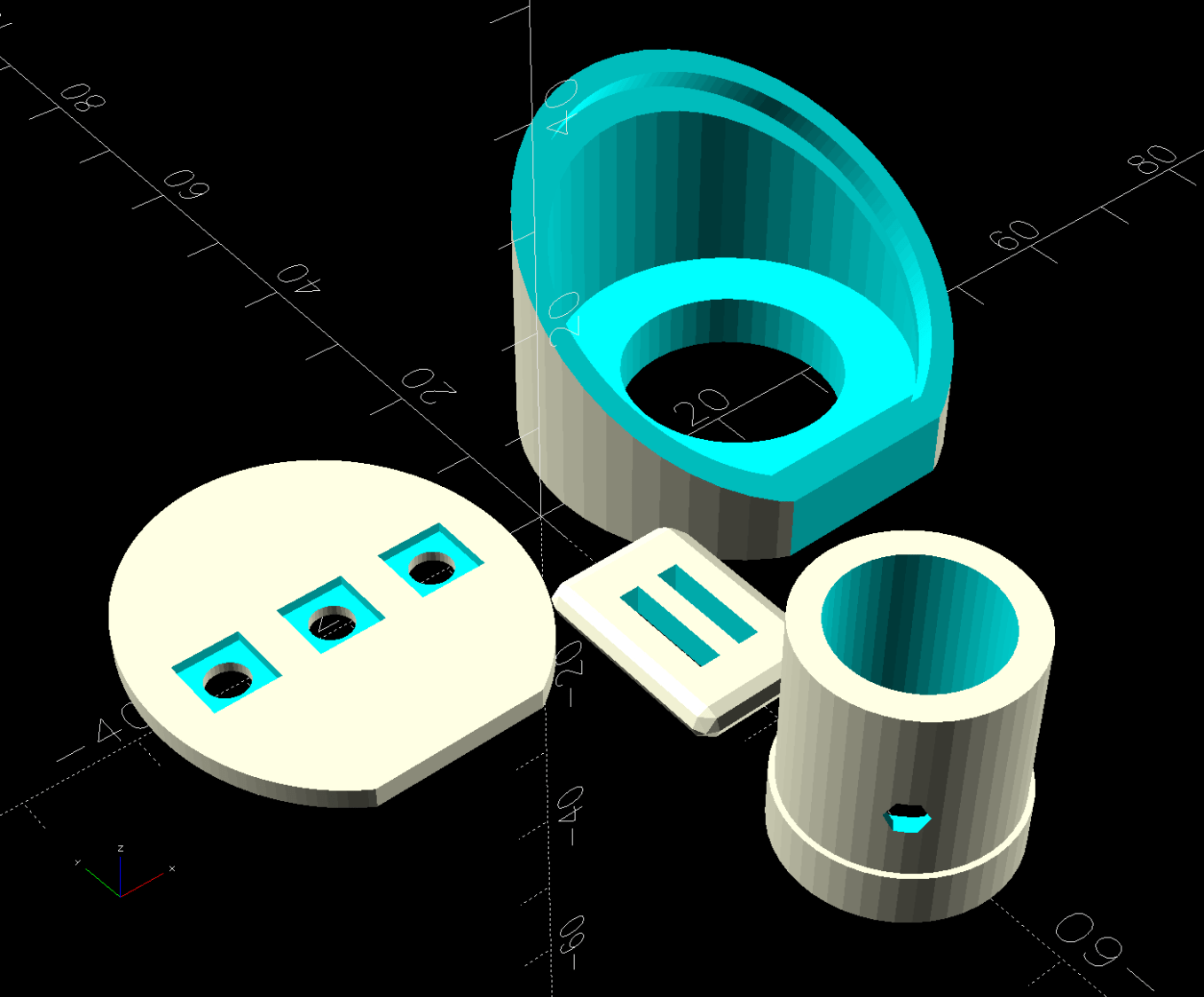 Control Button Caps - solid model - build view