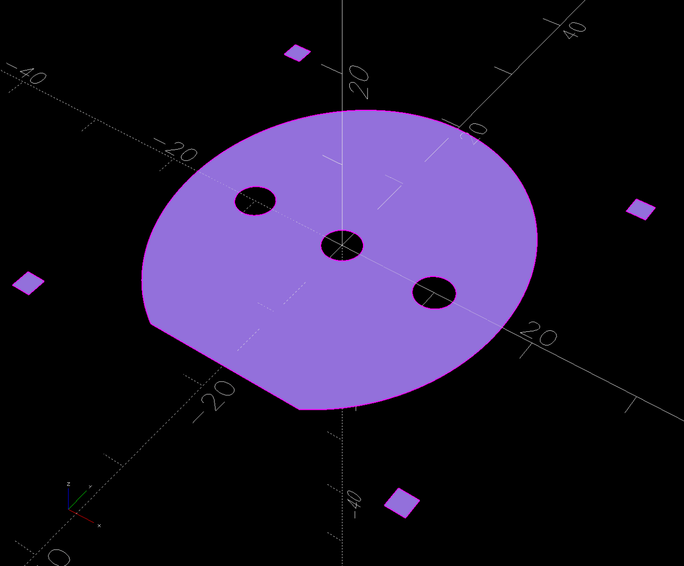 Control Button Caps - solid model - face view