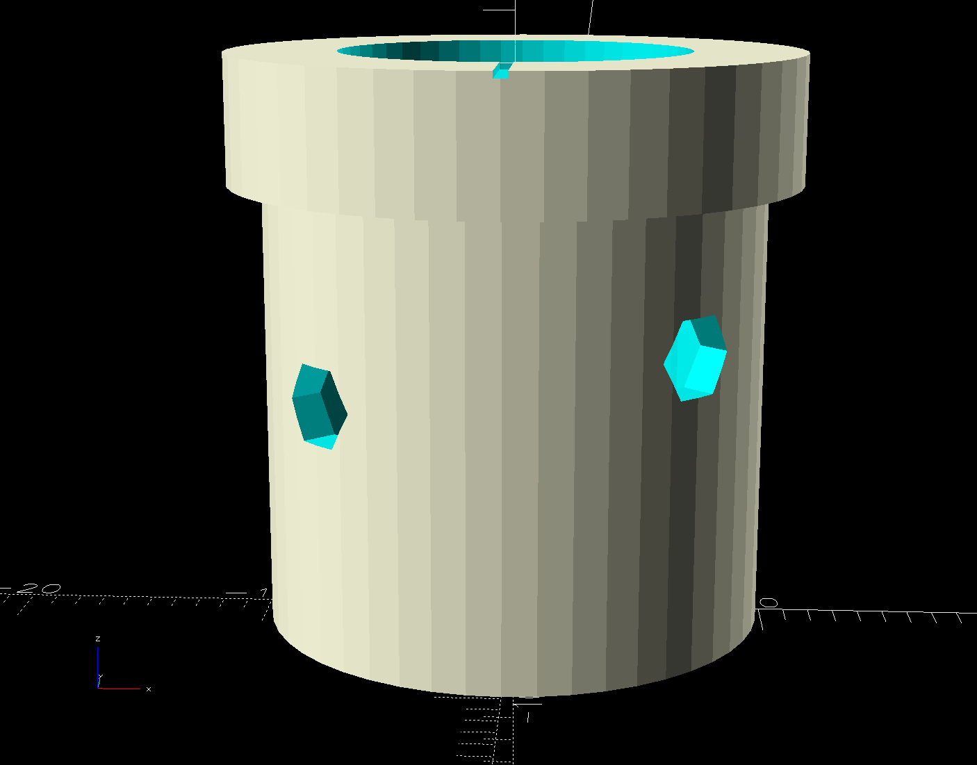 Control Button Caps - solid model - plug holes