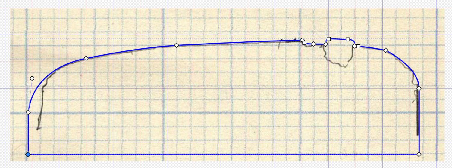HQ Sixteen - top profile curve - Inkscape fitting