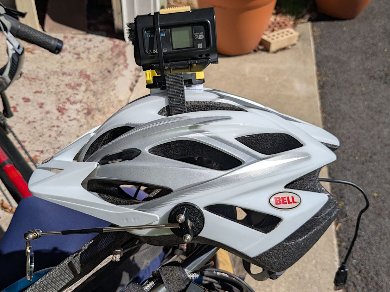 Sony AS30V Helmet mount - side view