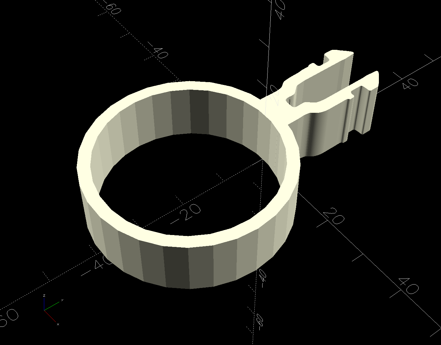 Float clip - extruded model