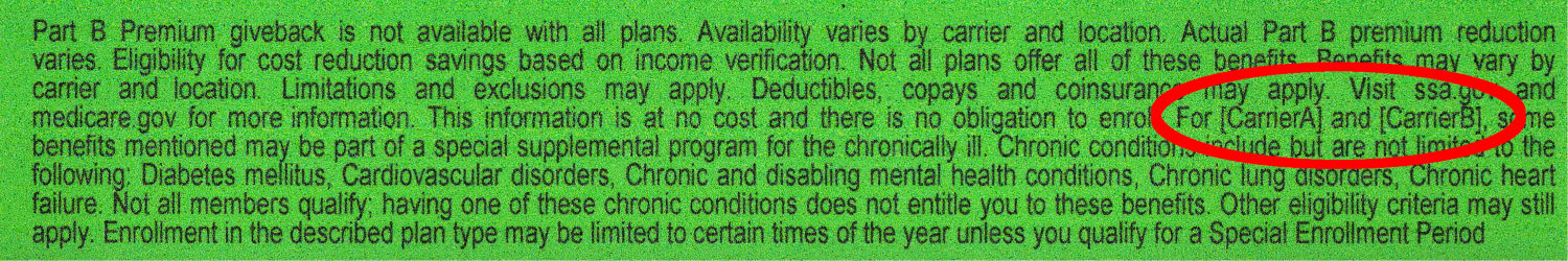 Medicare Advantage mail spam