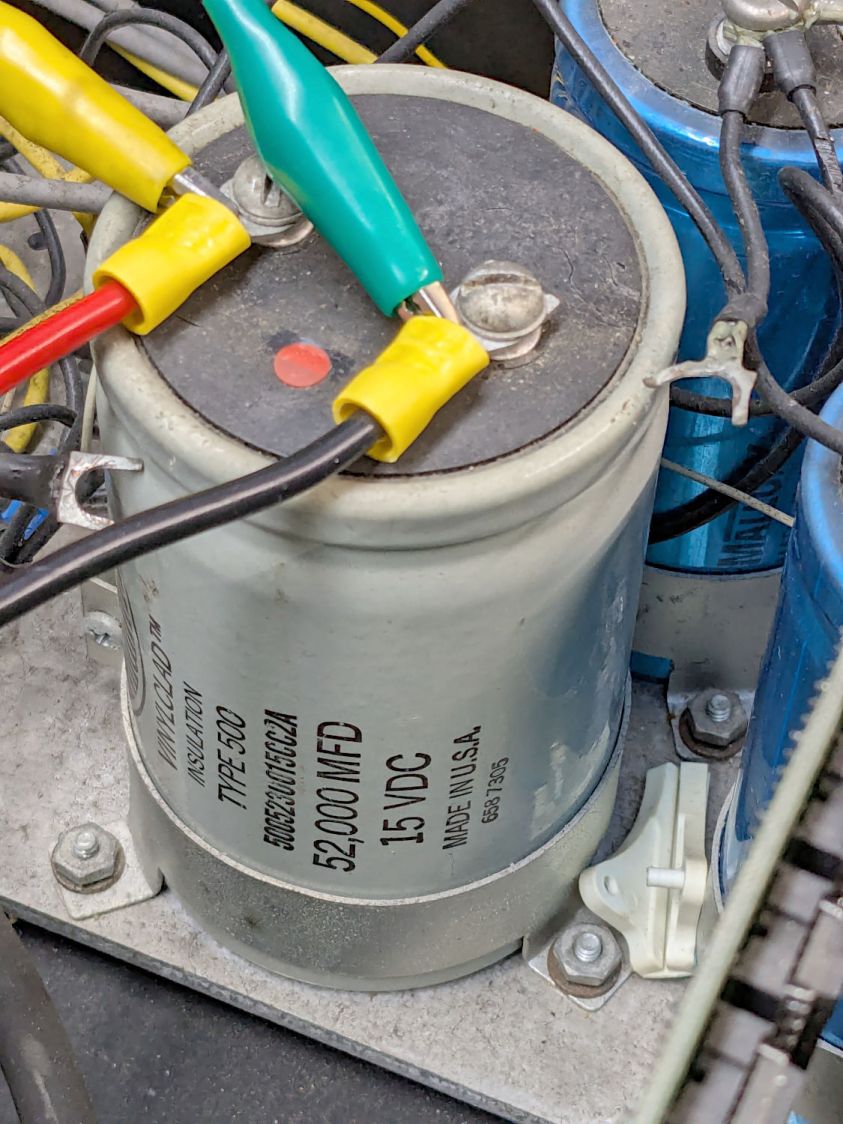 S-100 Bus Cap Reforming - 52 mF 15 V cap connection