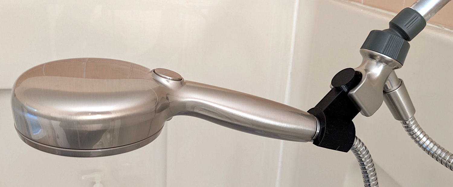 Delta shower head holder extension - installed