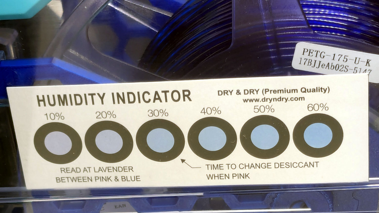 Polydryer - 14 pctRH - card - blue PETG