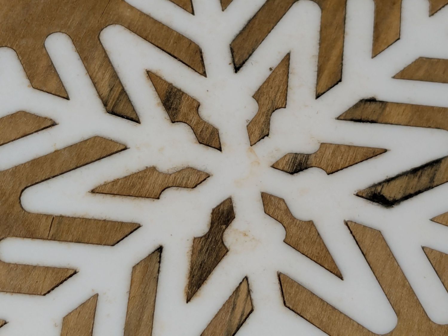 Snowflake coaster - 1 yr use - detail