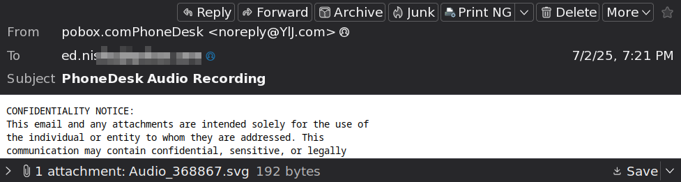 Spam SVG Audio - email