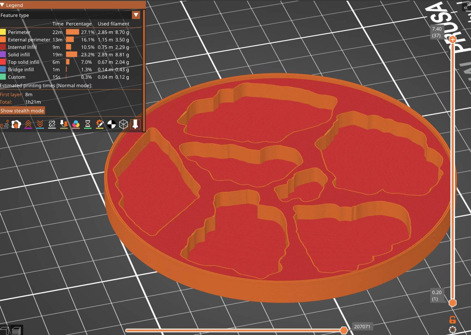 Printed Coaster Layout - slicer
