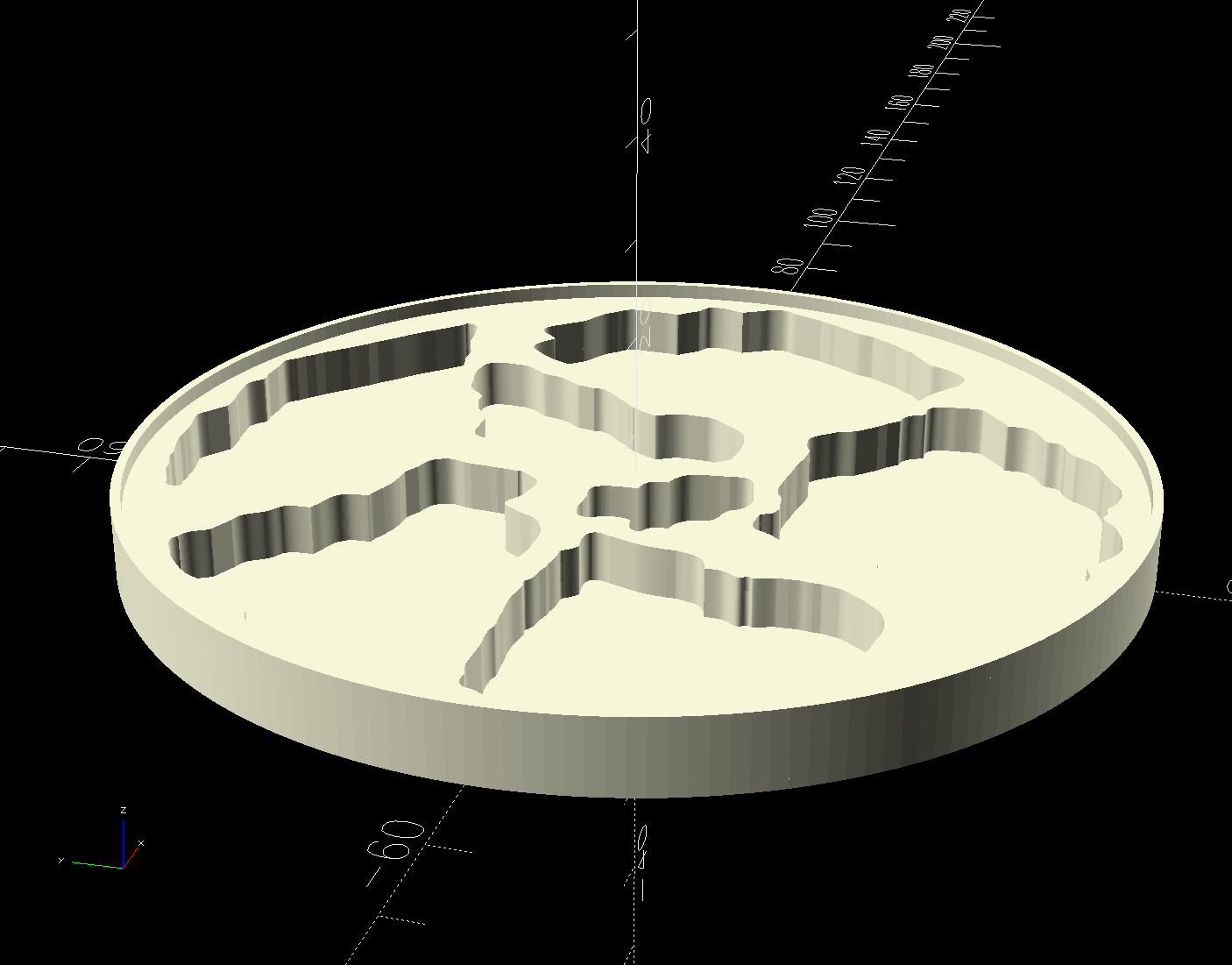 Printed Coaster Layout - solid model