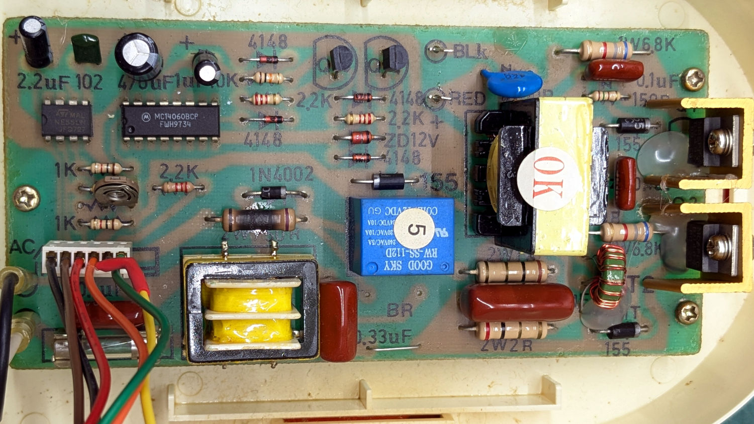 Branson 200 ultrasonic cleaner - PCB overview