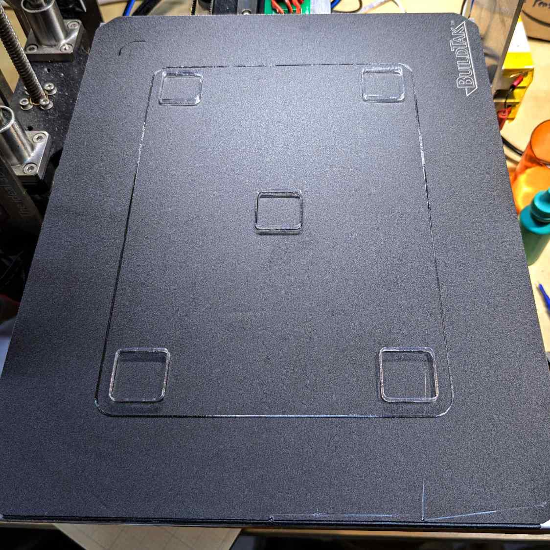 MakerGear M2 BuildTak - test square layout