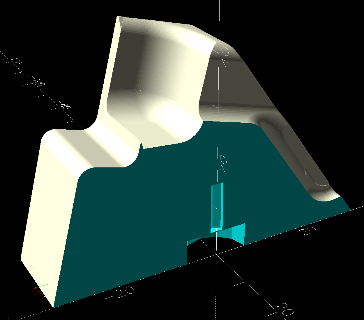 Fitbit Charge 5 stand - solid model section