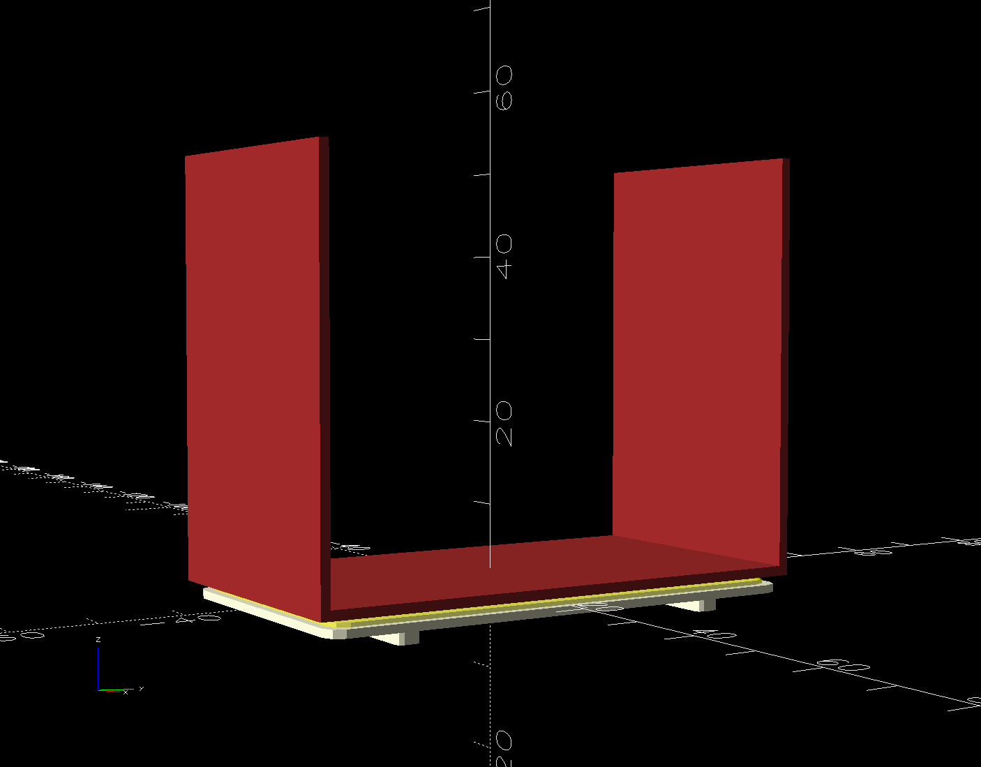 Baseboard Radiator Sled - OpenSCAD show
