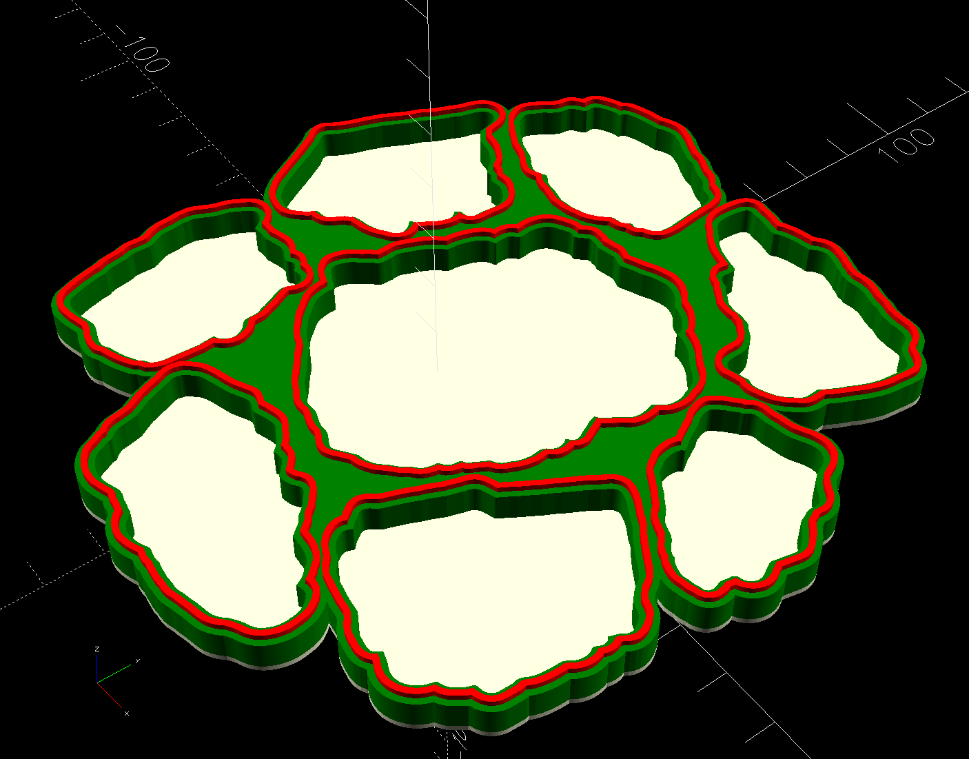 Printed Coaster Layout - 5 inch Set C - solid model