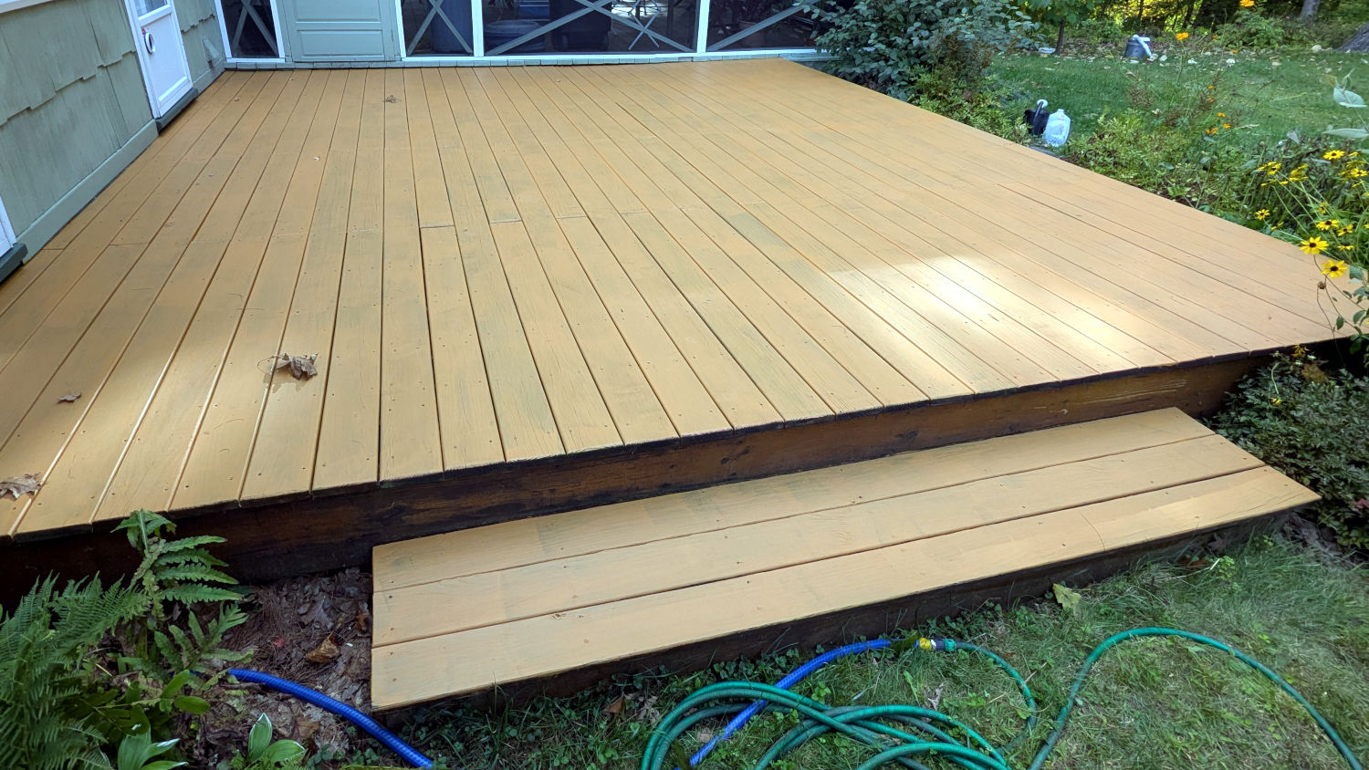 Deck restaining - first coat