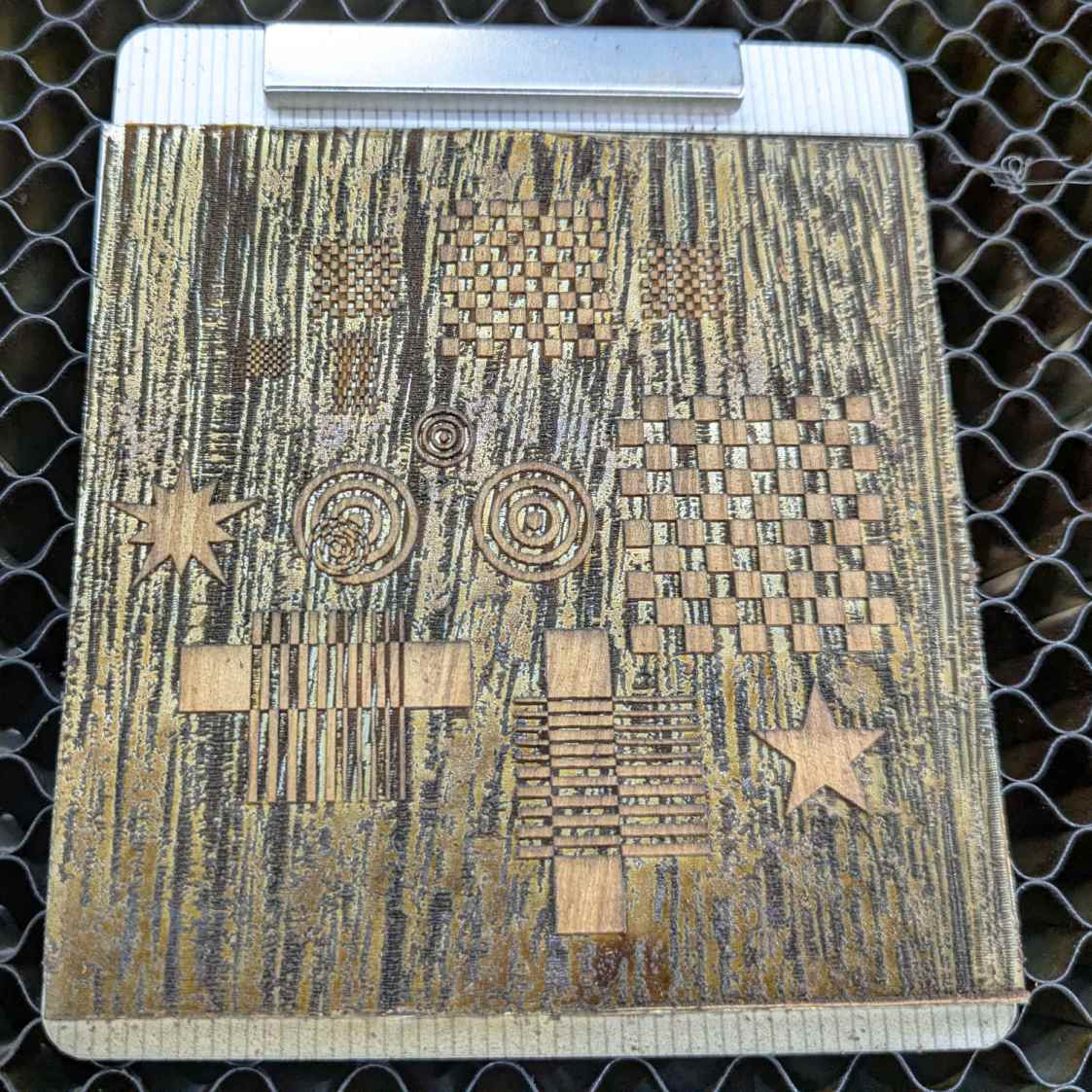 Marquetry test - veneer on tape