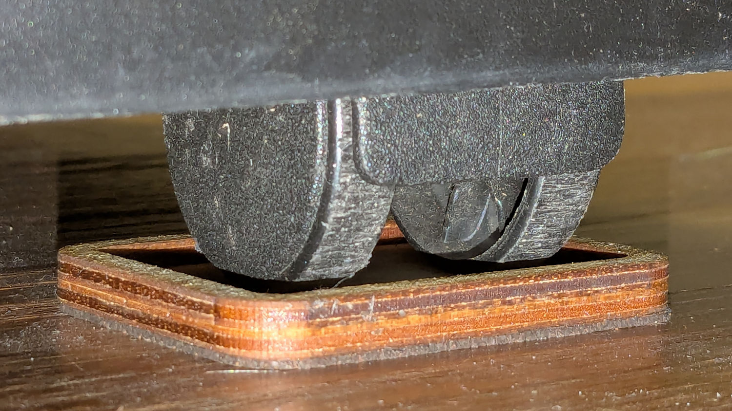 Humidifier Caster Feet - installed