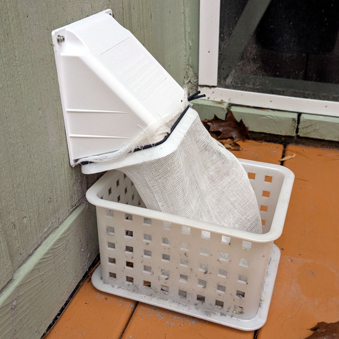 Clothes Dryer Vent Filter Snout - PETG installed