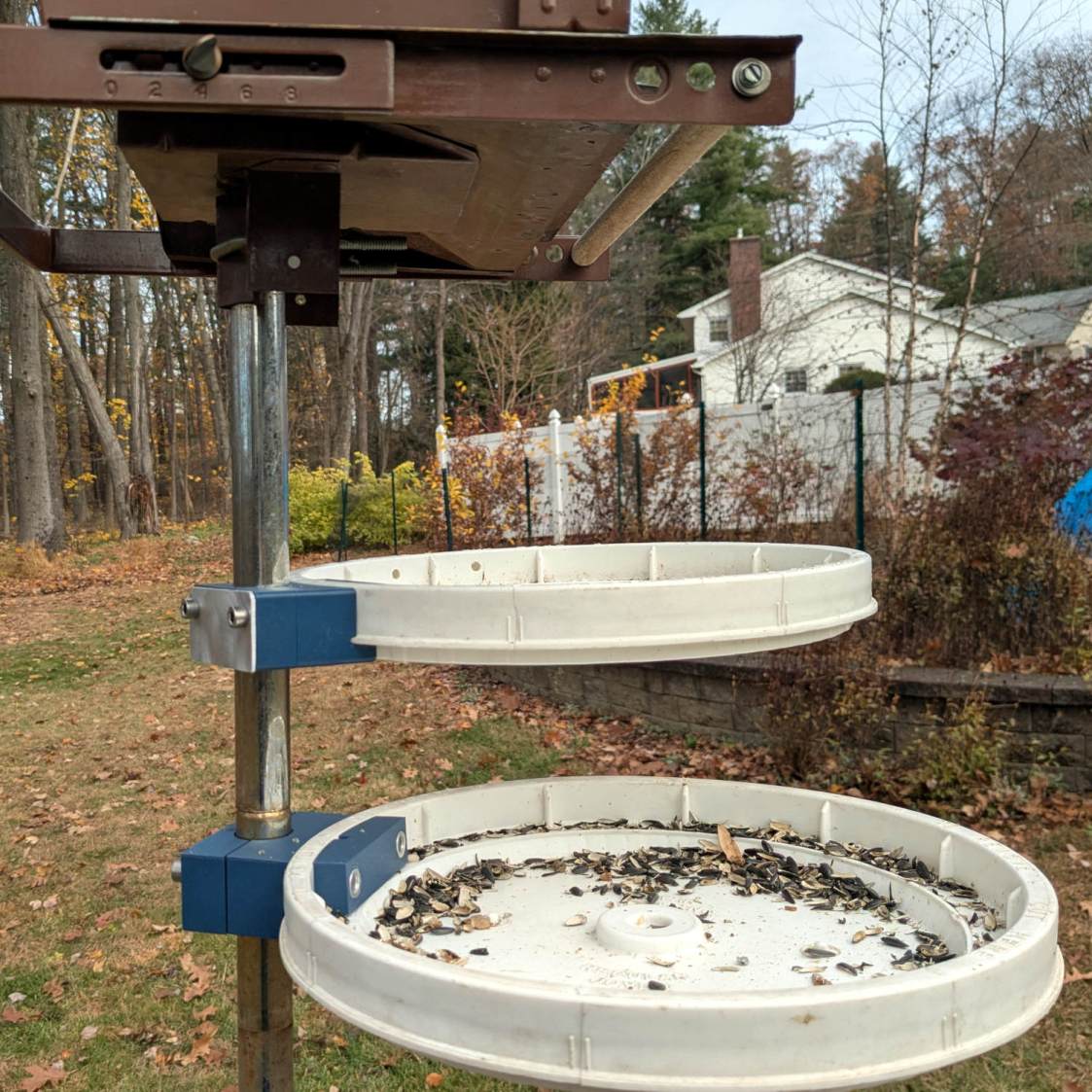 Bird Feeder Tray Mount - installed
