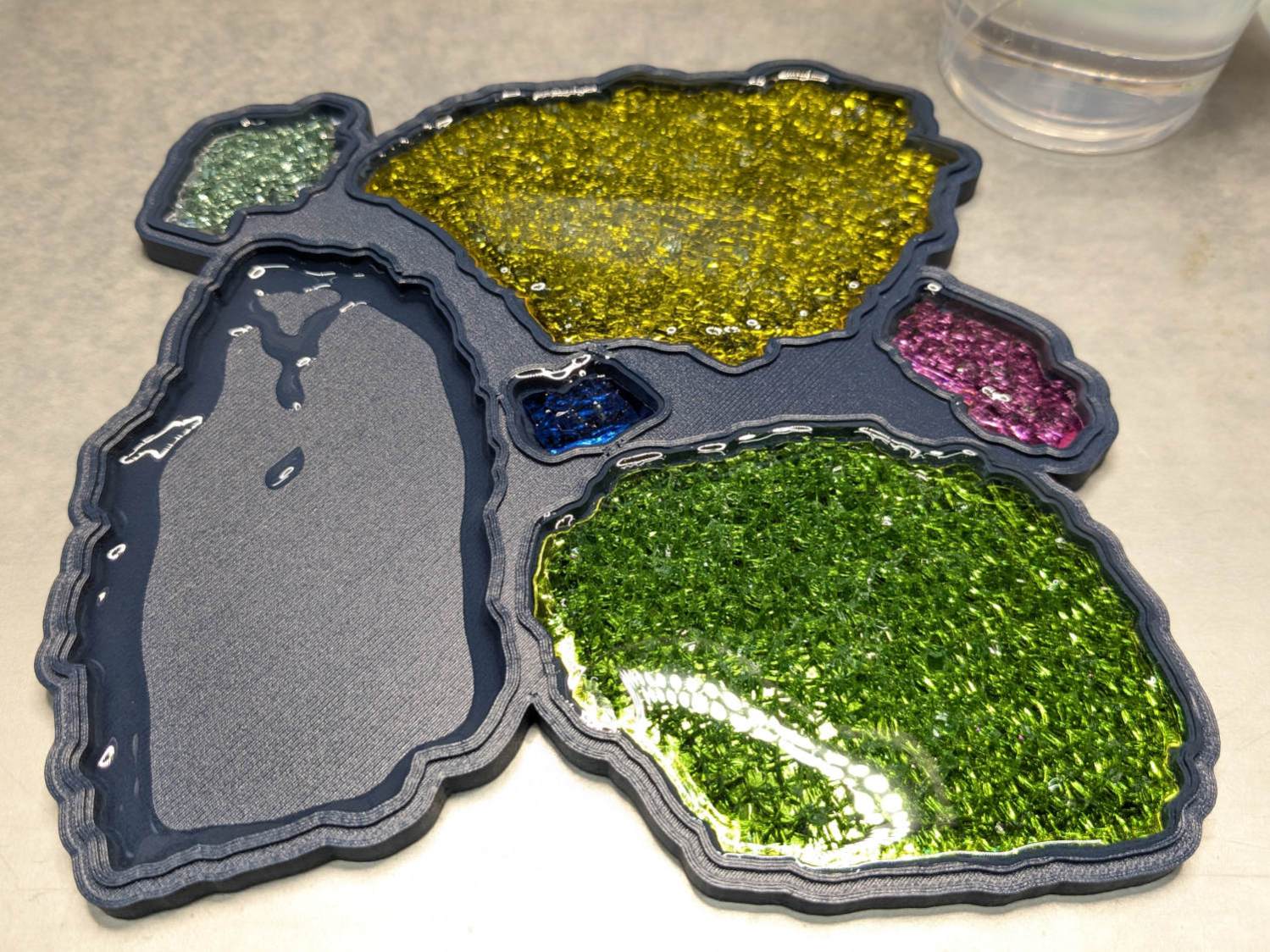 Printed Fragment Coaster 165mm - epoxy filling