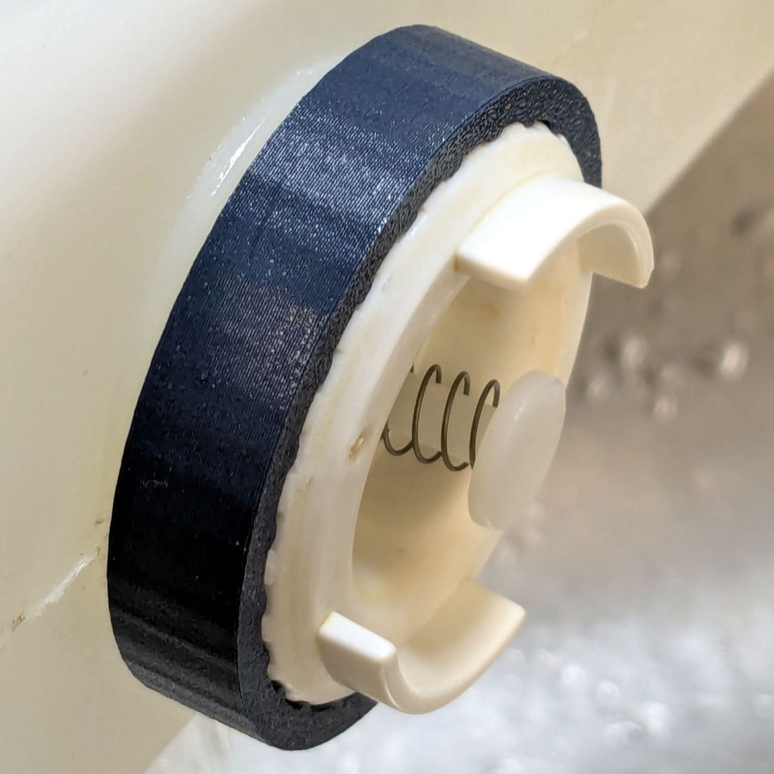 Humidifier bottle cap reinforcement - installed