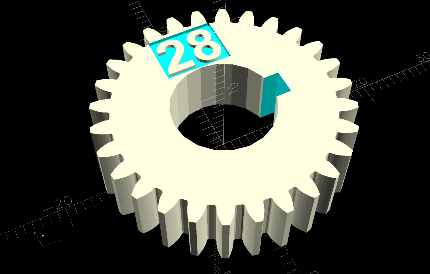 Mini-lathe stacked change gears - 28T - solid model