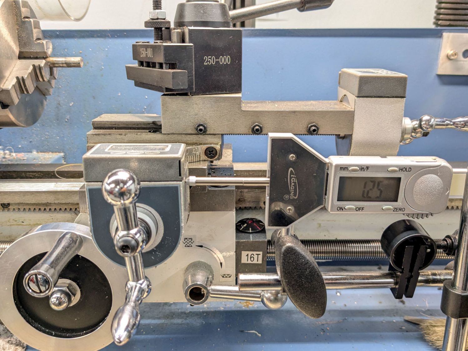 Mini-lathe change gear banjo - thread pitch check