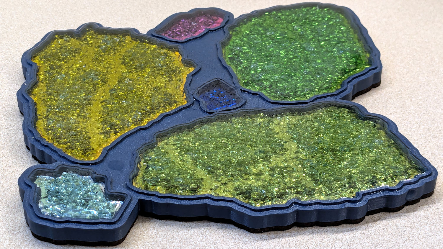 Printed Fragment Coaster - 165mm - long cracks