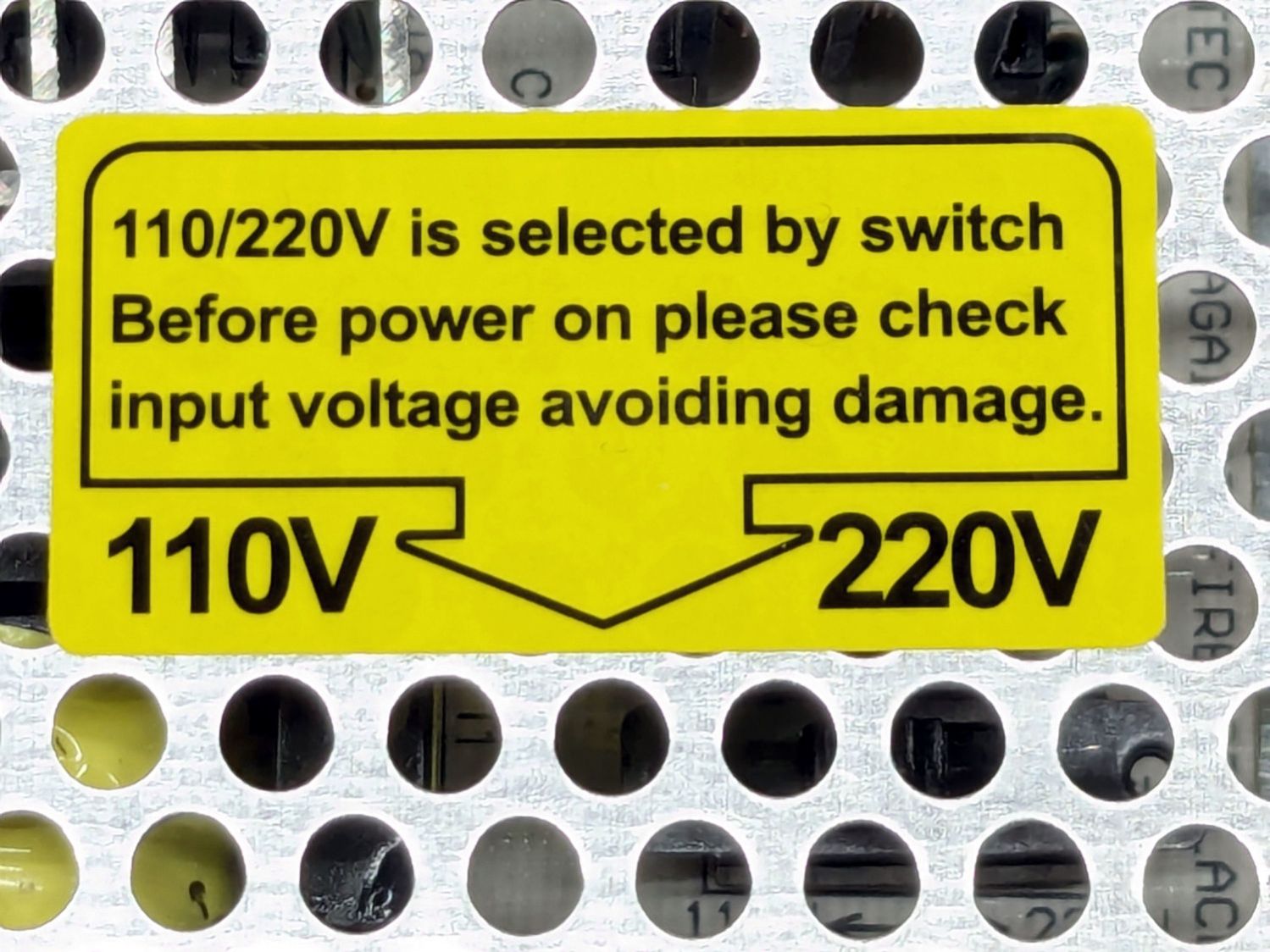Laser OEM 24V Power Suppy - voltage label