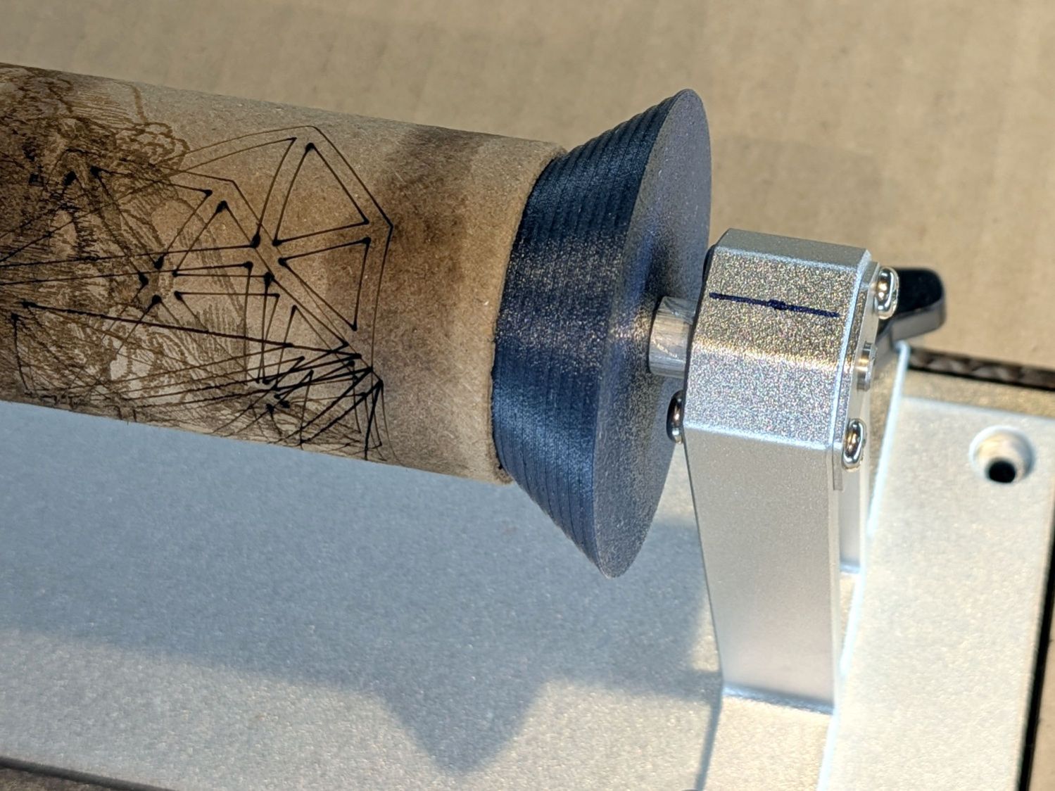 Ortur Chuck Rotary conical center - installed