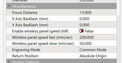 Settings - Focus Distance