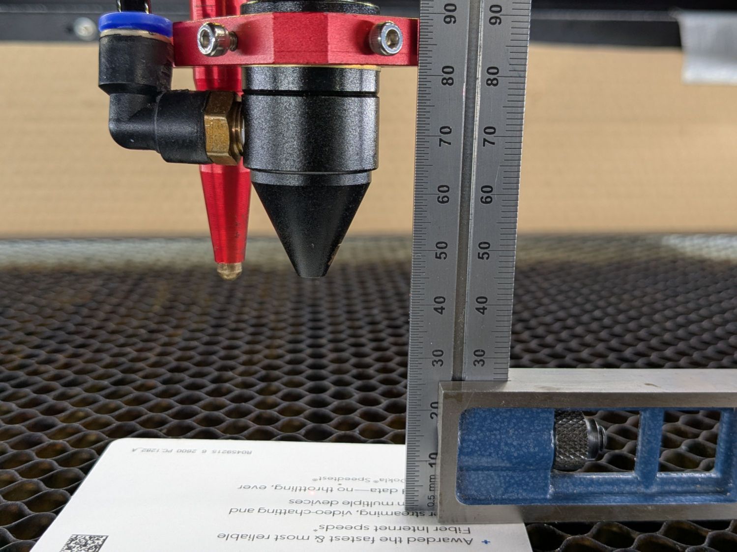 OMTech laser - 3 inch lens focus distance