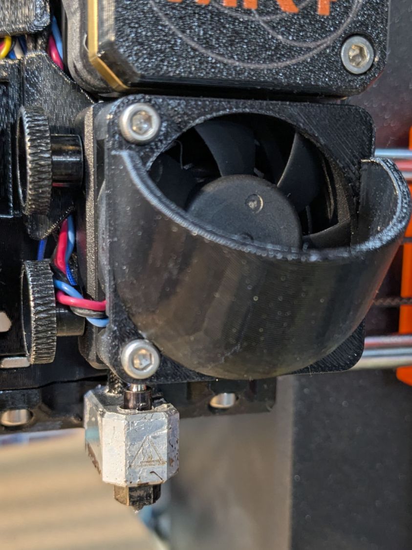 Prusa MK4 Nextruder Tool - inlet scoop installed