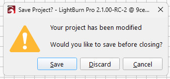 LightBurn - Confirm import