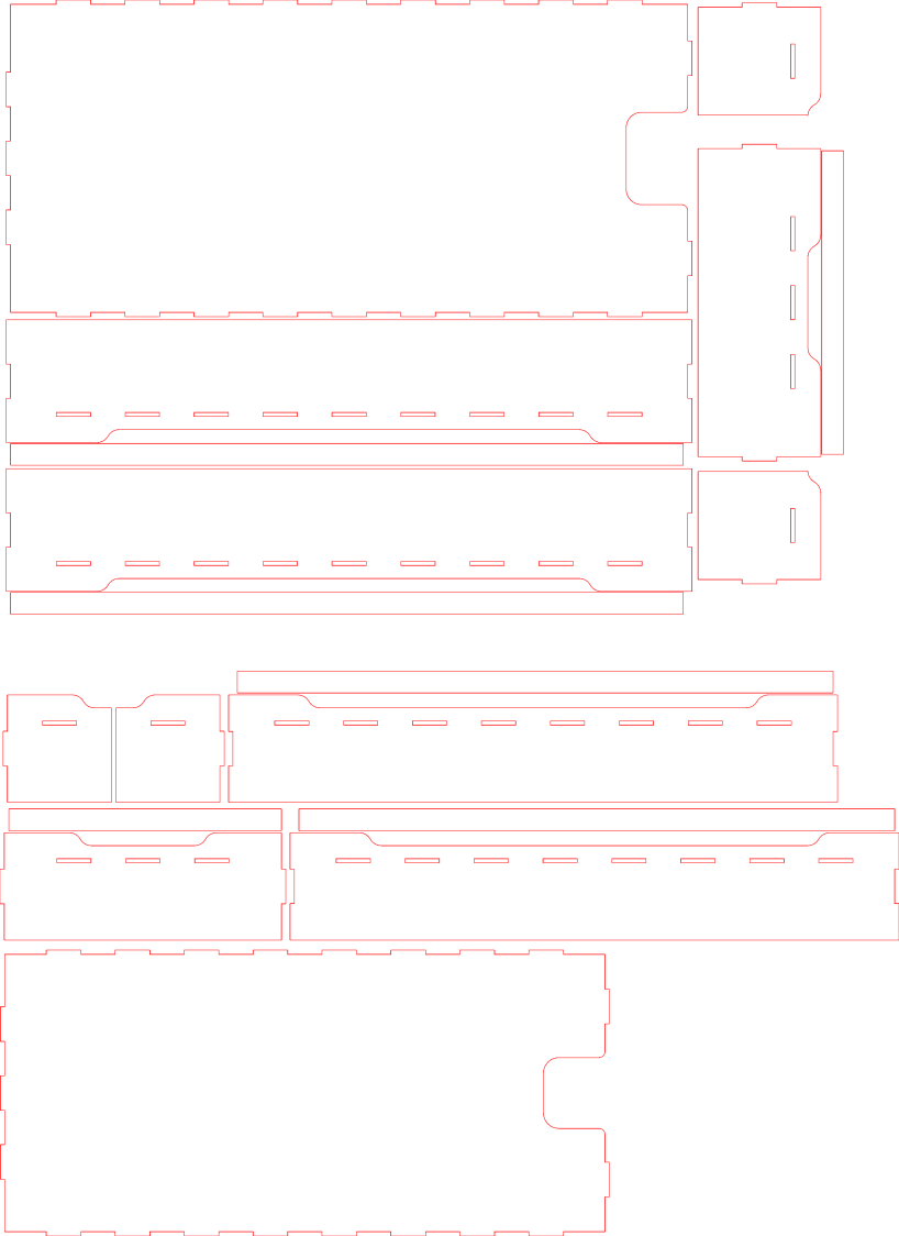 Punched Card Trays - LightBurn layout