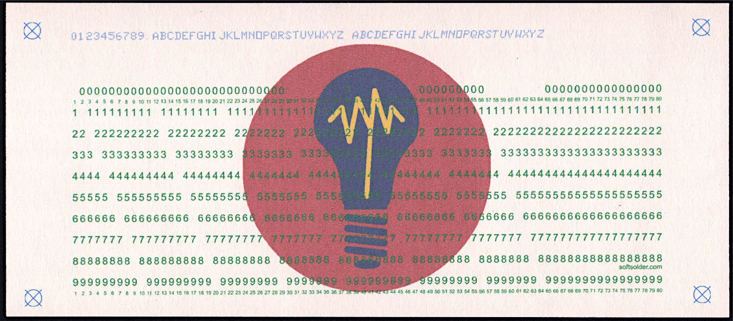 Punched Cards - test card - printed