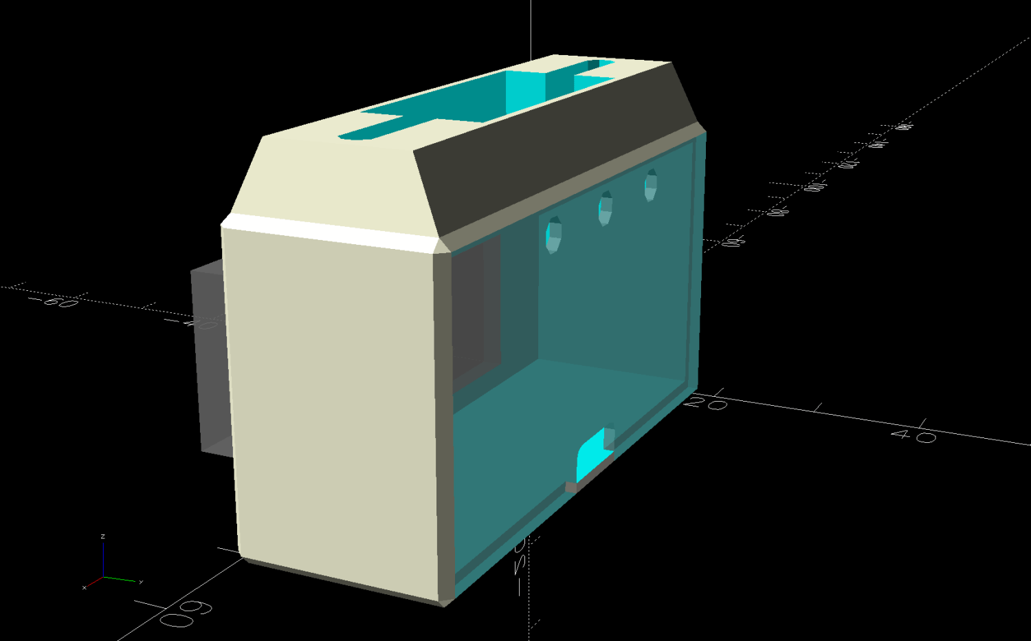 LED Lamp Driver case - switch housing - show solid model