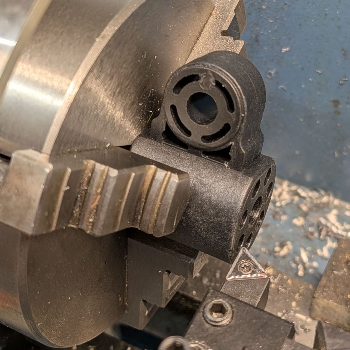 Monitor tilt adjustment - lathe setup