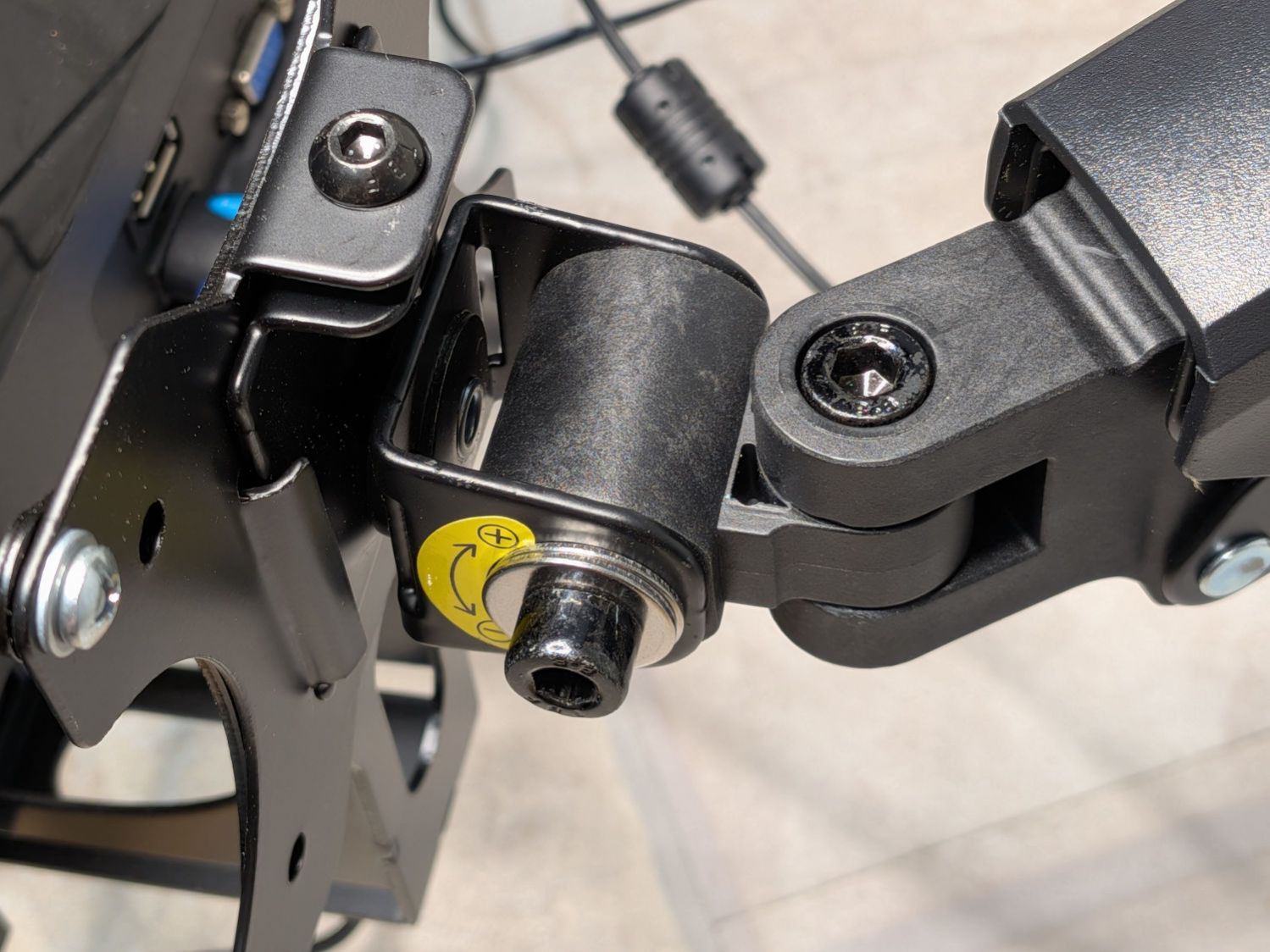 Monitor tilt adjustment - installed