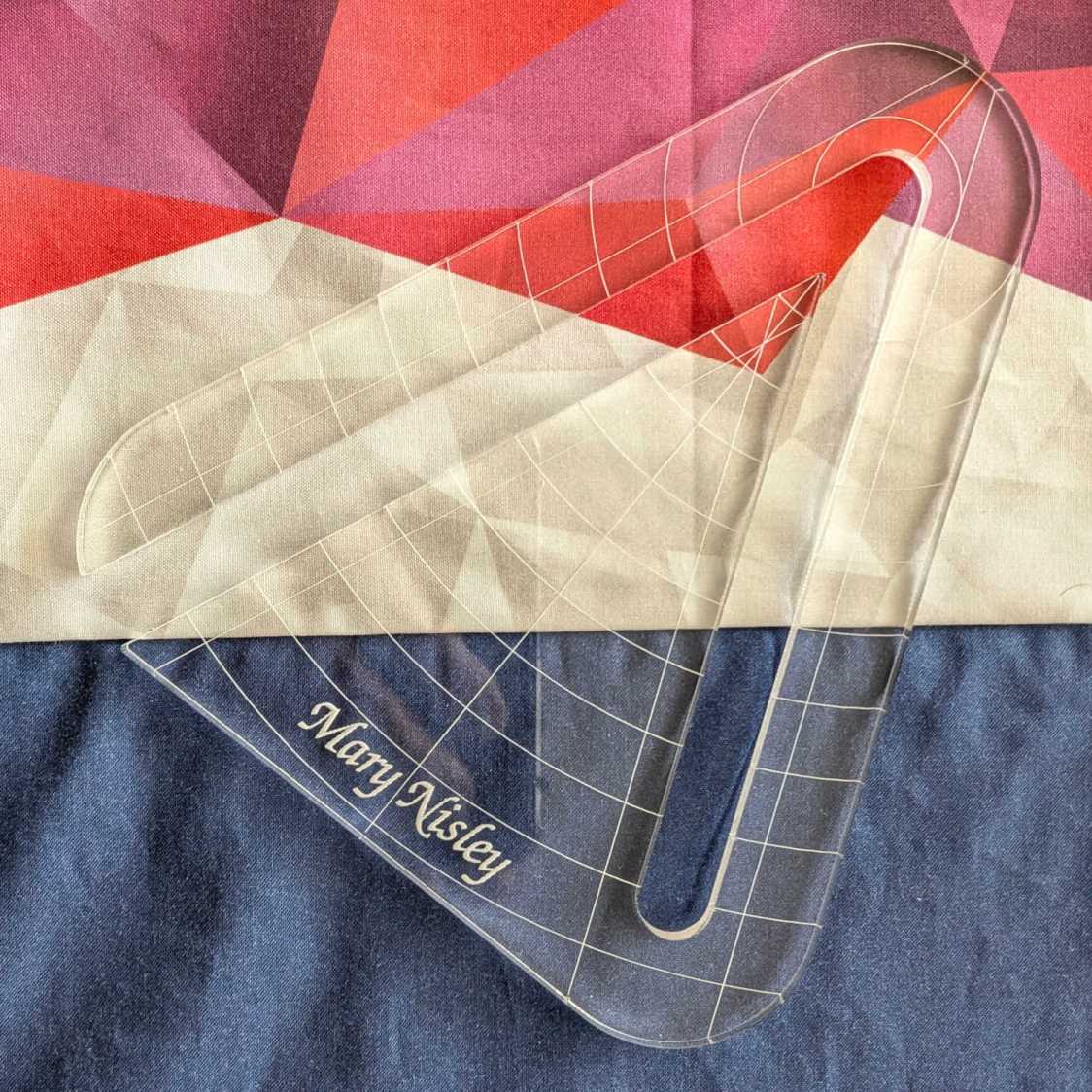45° Quilting Ruler - colored fabric