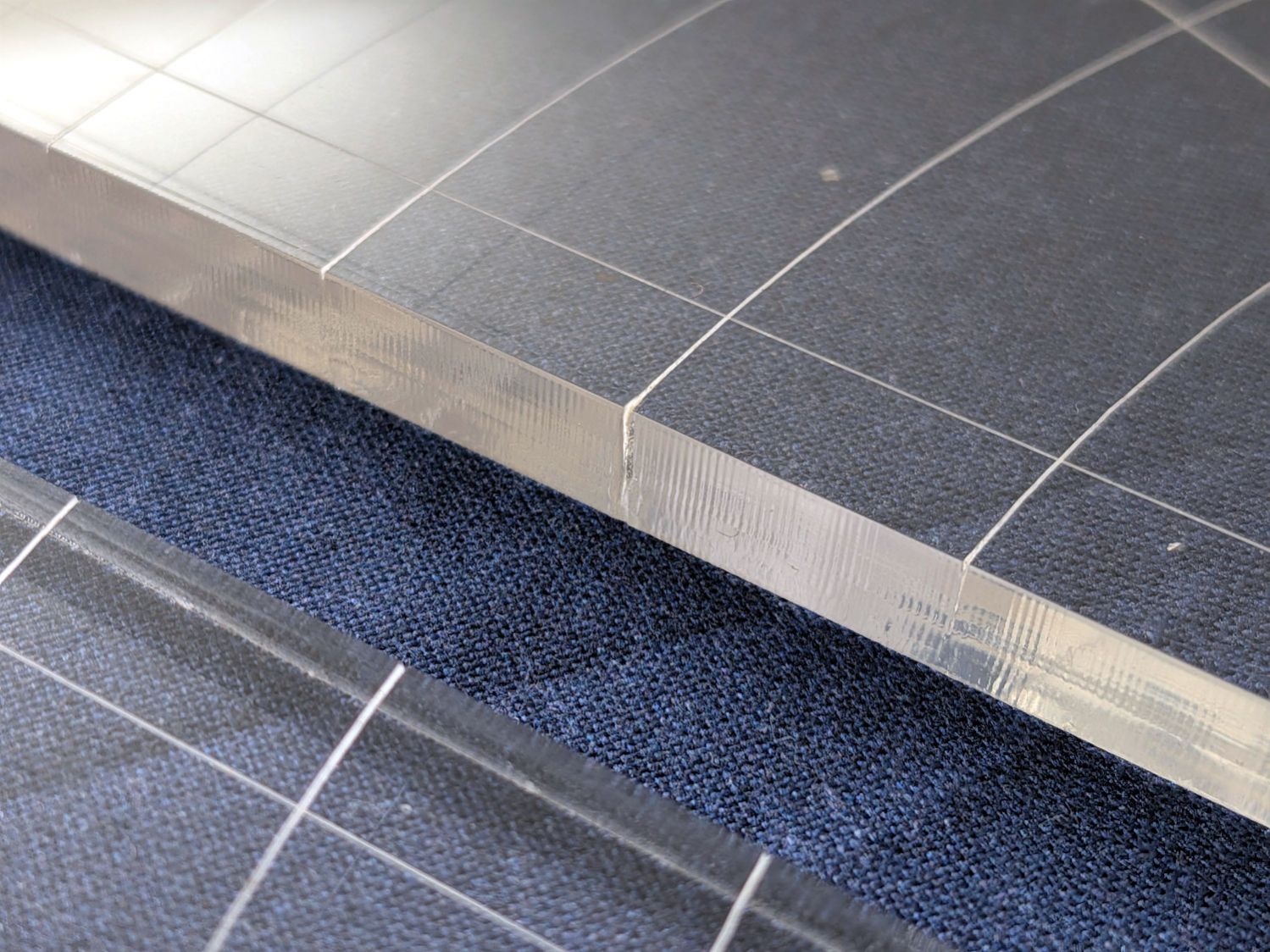 45° Quilting Ruler - edge damage - detail