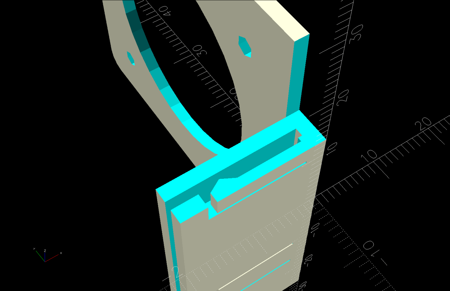 Bee Tunnel Nest Mount - tab section - solid model
