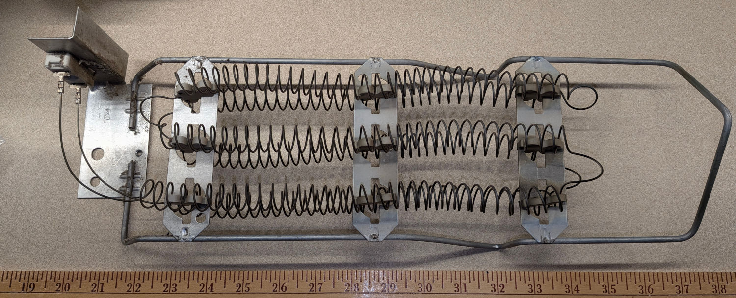 Whirlpool Clothes Dryer - heater top view