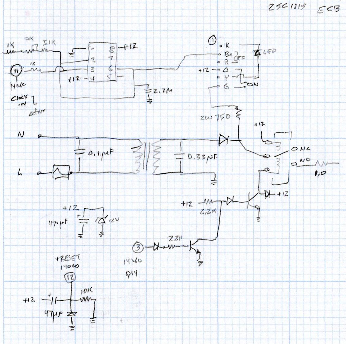 Branson 200 Ultrasonic Cleaner - partial schematic