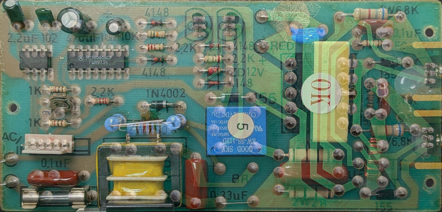 Branson 200 Ultrasonic Cleaner - PCB overlay