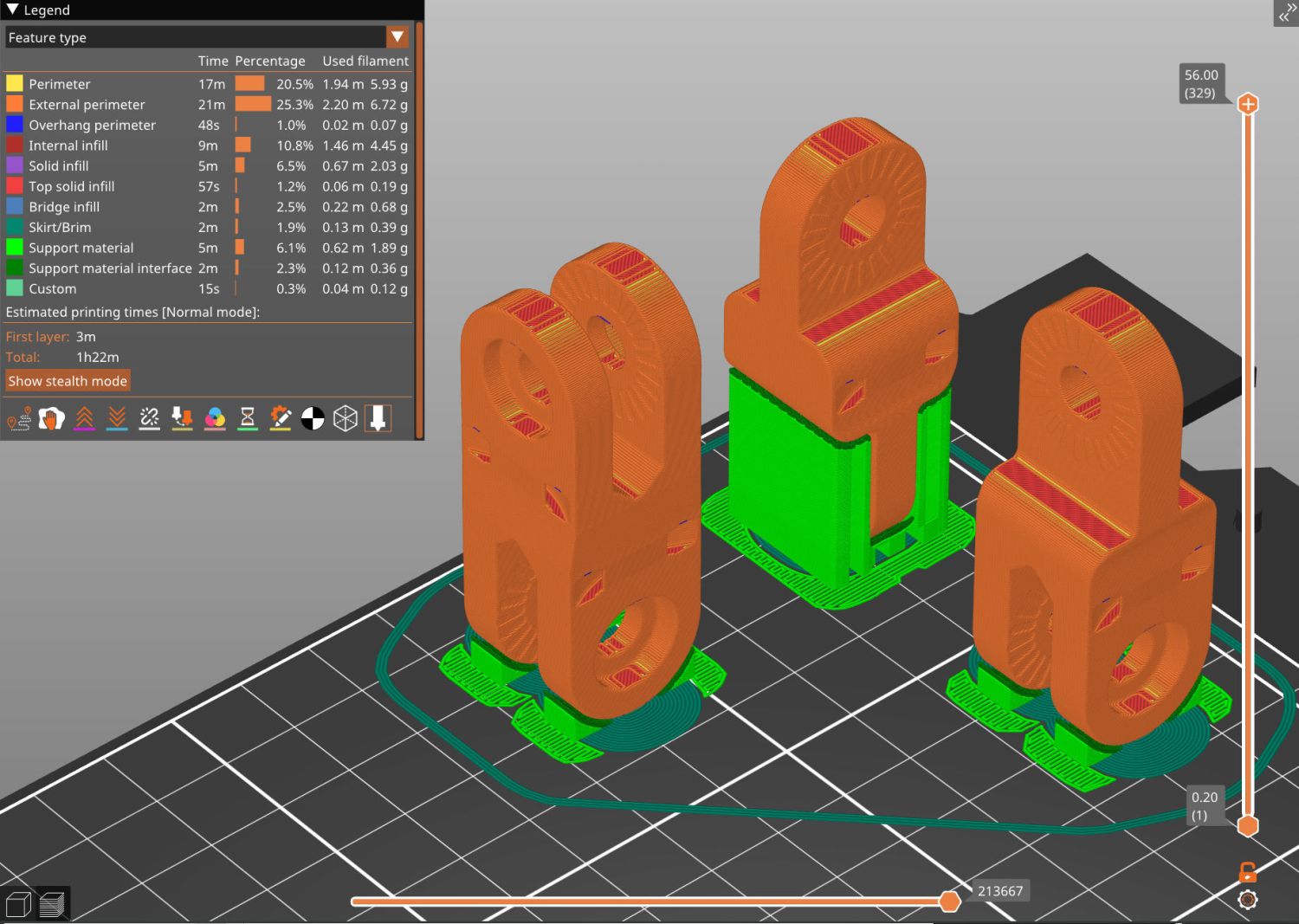 Prusa MK4 - Camera Mount Links - slicer preview