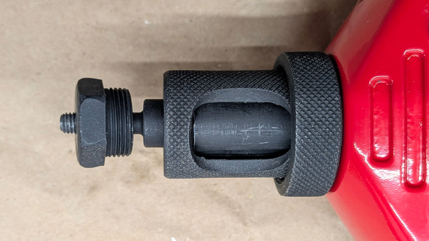 Rivnut Tool - mandrel installed - nosepiece detail