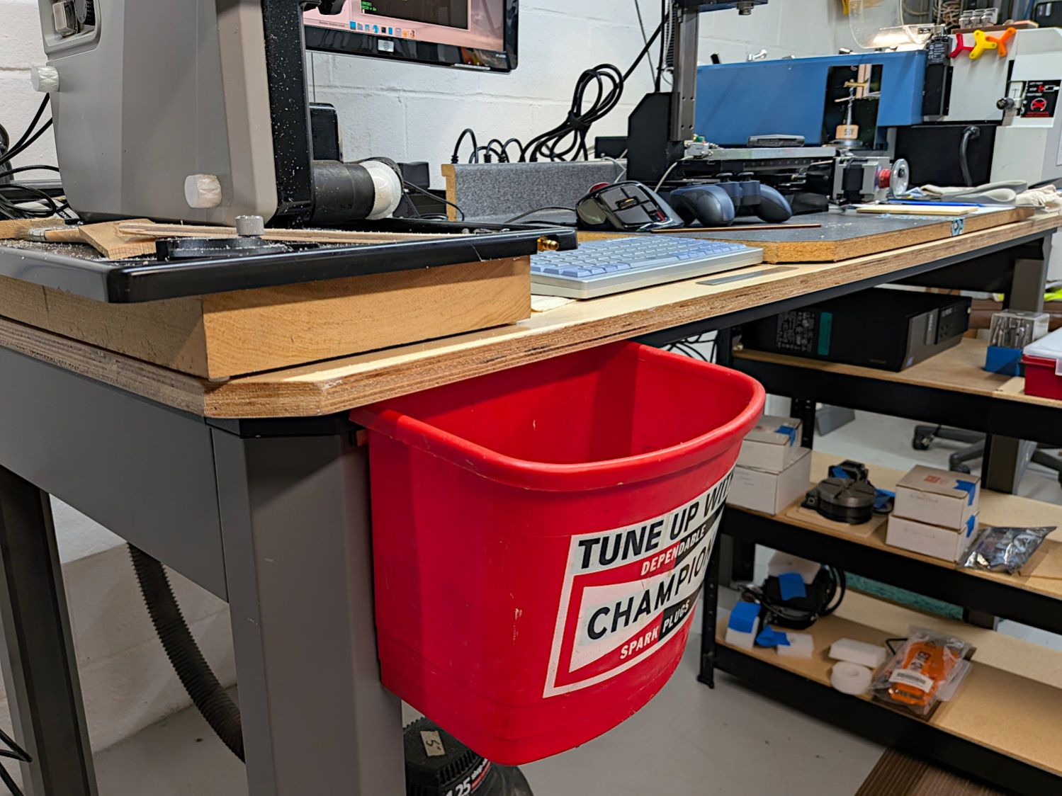 Workbench scrap can