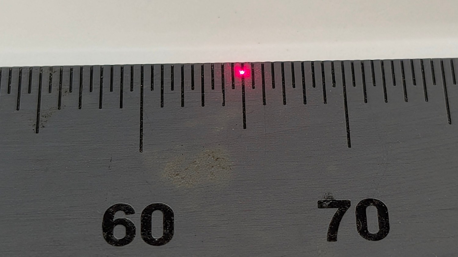 Sherline laser aligner - focused spot on scale
